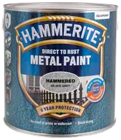 2,5L Hammerite metalmaling, sort hamret finish, direkte på rust, vandafvisende, antikorrosion, 8 års beskyttelse, ingen grunding nødvendig, hurtigtørrende.
