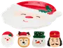 Set med fem keramiktallrikar formade som jultomte, ren, snögubbe och nötknäppare, alla med färgglada, festliga detaljer. Perfekta för servering eller dekoration.