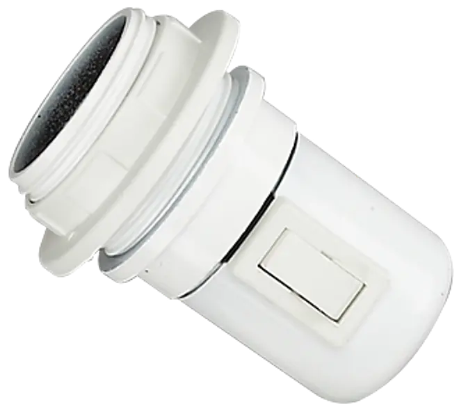 Fatning E27 med afbryder - hvid