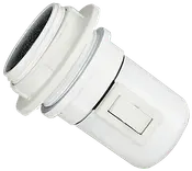 Fatning E27 med afbryder - hvid