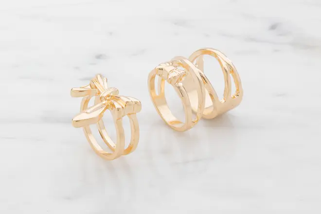 Ring sløjfe 2 stk. - guld