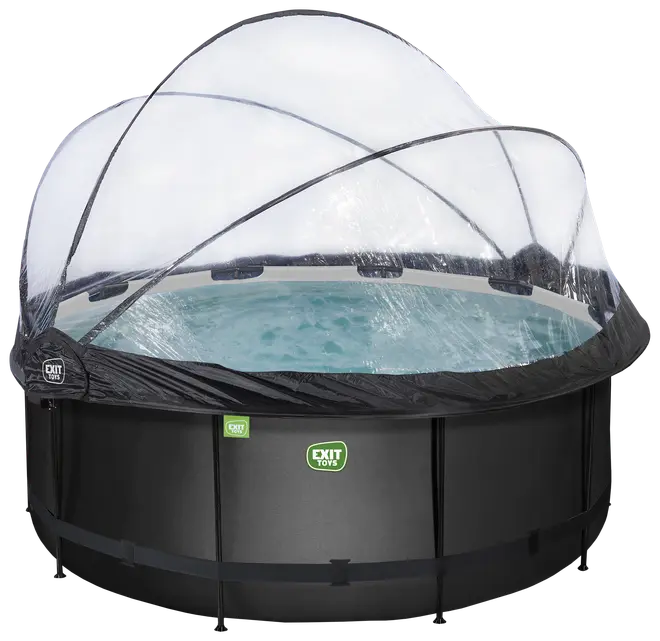 EXIT TOYS Pool Ø360x122cm med pumpe og skærm - sort
