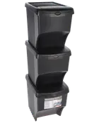 Sorteringskasser 22 liter 3-pak - sort