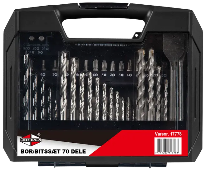 Mitsutomo Bor- og bitssæt 70 dele