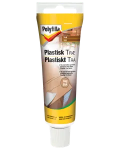 Polyfilla Plastisk Træ spartelmasse i tube, til udfyldning af små huller og revner i træ, til indendørs og udendørs brug, farve: bøg, maks dybde 2 cm.