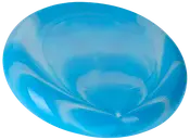 Blå plastik frisbee med glat midte og tekstureret kant, designet til udendørs leg og nemt greb. Let og holdbar, velegnet til alle aldre og fritidsaktiviteter.