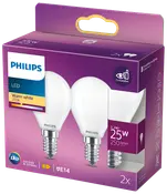PHILIPS LED klotlampa 2,2W E14 P45 2-pack