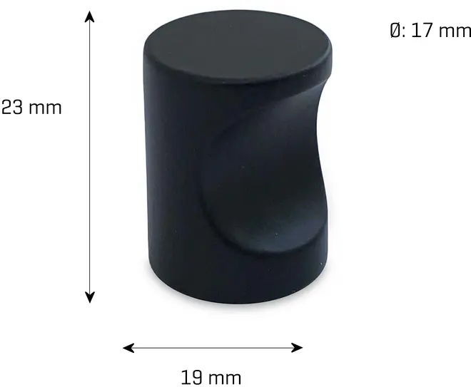 jasa Möbelknopp Spa Ø17 mm - mattsvart