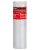 Rulle med universel HD-PE afdækningsplast med integreret tape, 1400 mm bred, til beskyttelse mod støv, maling og fugt under renovering eller malerarbejde.