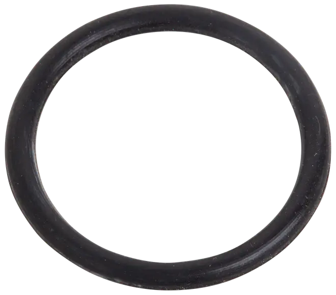 Svart gummi O-ring, rund och flexibel, avsedd för tätning av kopplingar inom VVS, bil eller maskiner. Slät yta, jämn tjocklek, förhindrar läckage och ger tät förslutning.