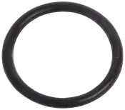 Svart gummi O-ring, rund och flexibel, avsedd för tätning av kopplingar inom VVS, bil eller maskiner. Slät yta, jämn tjocklek, förhindrar läckage och ger tät förslutning.