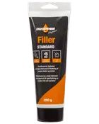 250g tube vandbaseret, lugtsvag akrylfiller til indendørs brug, egnet til udfyldning af små huller og revner op til 5mm. Sort og orange emballage.