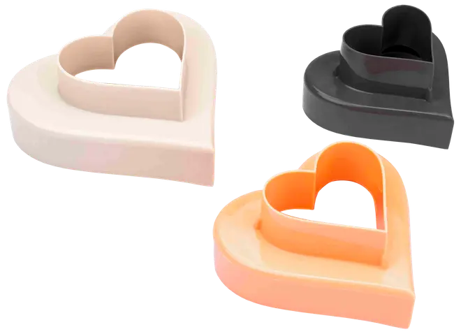 Udstiksform hjerte 3-pak