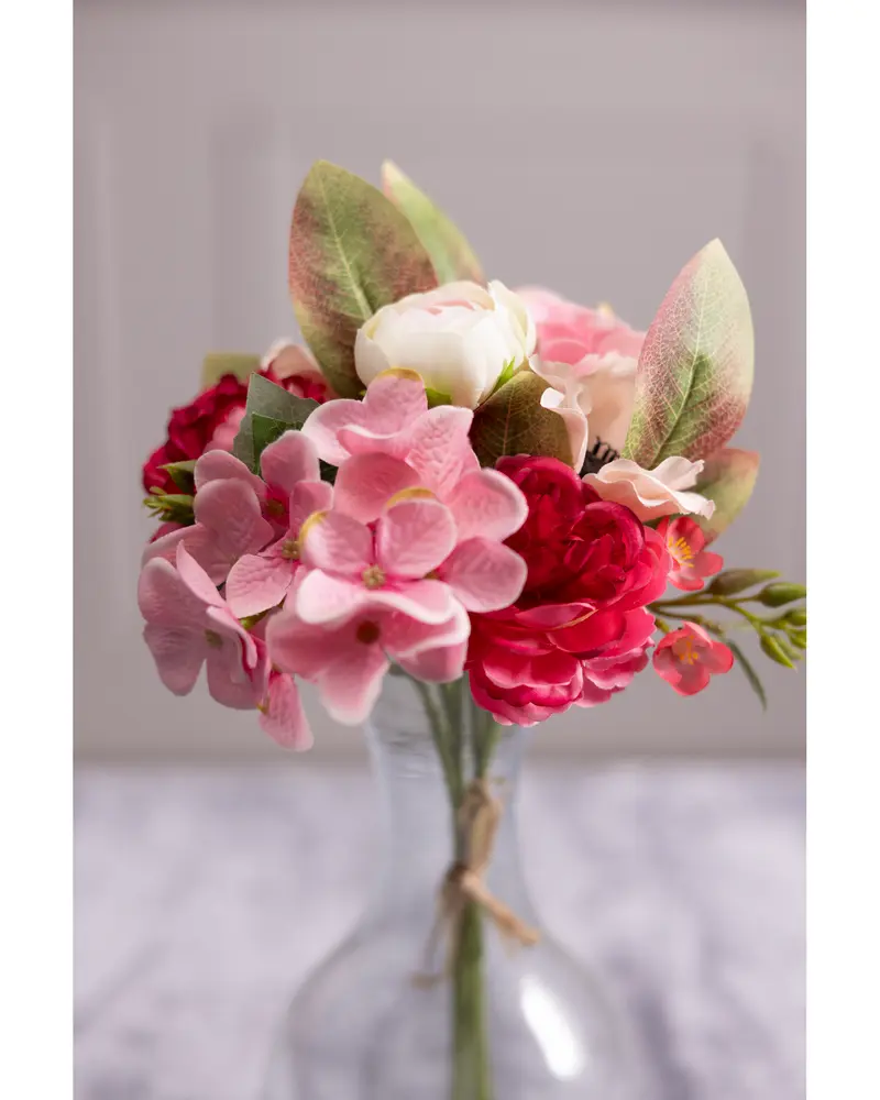 Bukett med konstgjorda blommor - rosa