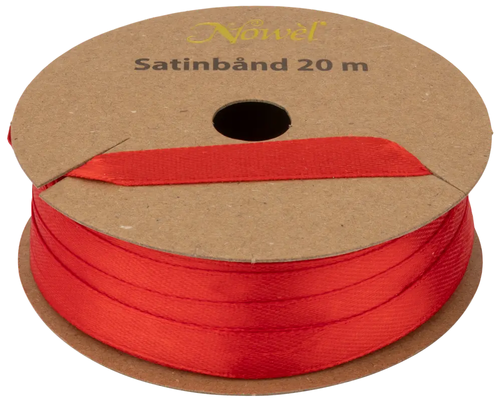 Satinband 20 m röd