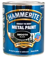 Hammerite Direct to Rust Metal Paint, glat sølv finish, 8 års beskyttelse, ingen grunding nødvendig, hurtigtørrende, egnet til metaloverflader, 1-liters dåse.