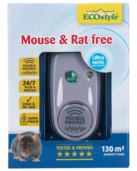 ECOstyle Mus- och råttfri ultraljudsskrämmare 130m²