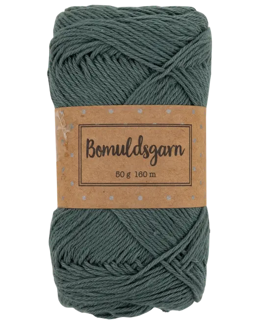 Bomullsgarn 50 g mörkgrön