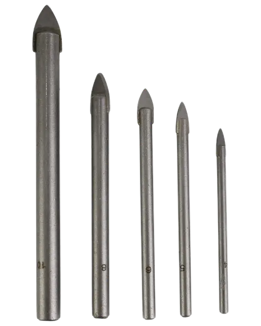 Glas- og fliseborsæt 5 dele 