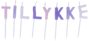 Kagelys Tillykke - Lilla, hvid og Lyserød