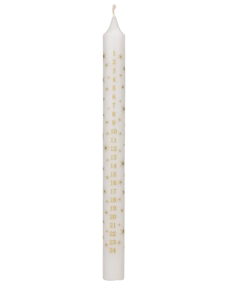 Kronljus kalenderljus guldtryck H. 26 cm.