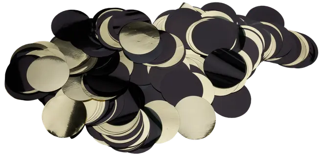 Strøpynt rund guld og sort