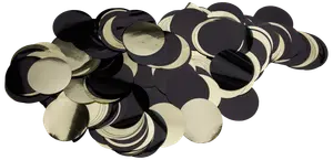 Strøpynt rund guld og sort