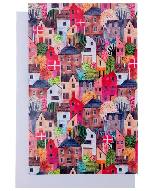 Kort med kuvert 11x17 cm - huse