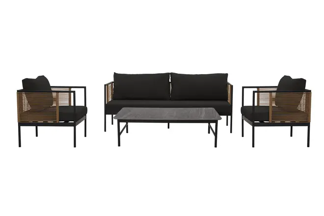 Sofasæt NANA 4 dele - Sort/grå