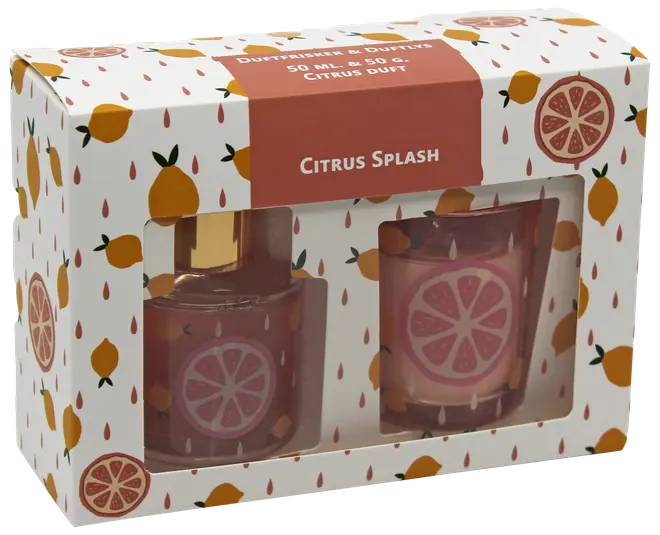 Set med doftljus och doftfräschare