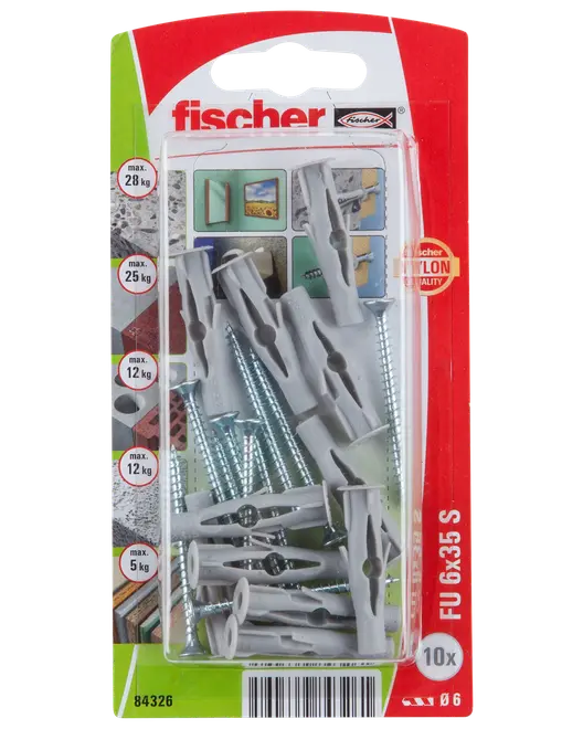 SKRUV+PLUGG FU 6X35 S 10 ST