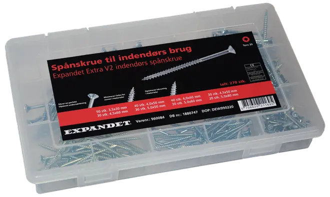 Skruvsortiment Inomhus 270 St
