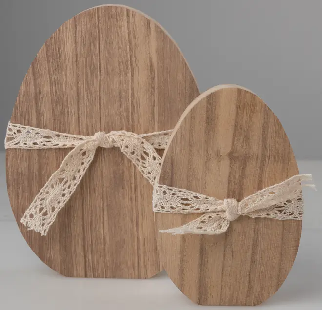 Påskeæg i træ 2-pak