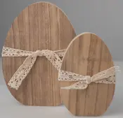 Påskeæg i træ 2-pak