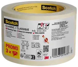 Scotch® Afdækningstape 50 meter x 24 mm 3-pak