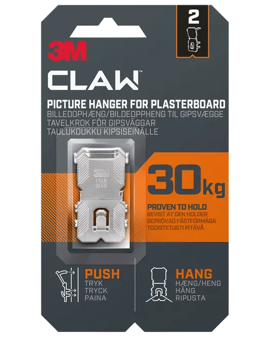 3M™ CLAW™ Ophæng Gipsvæg - 30 kg 2-pak