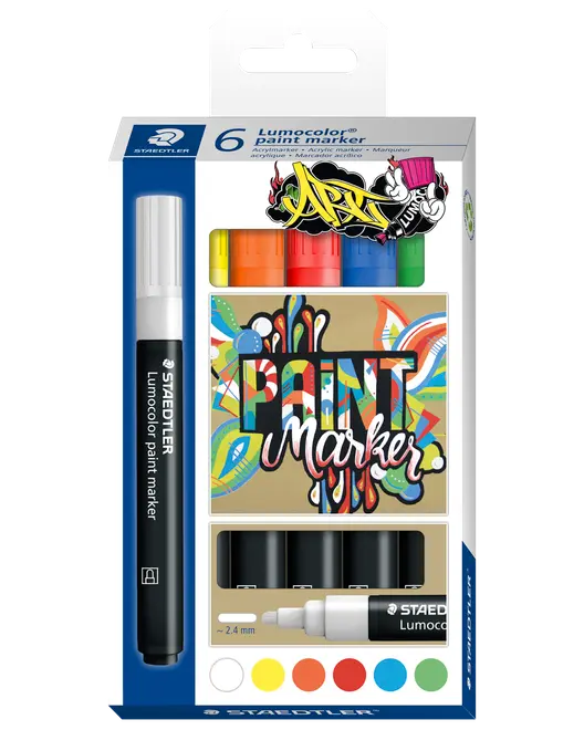 Staedtler Lumocolor paintmarker pen 6-pak
