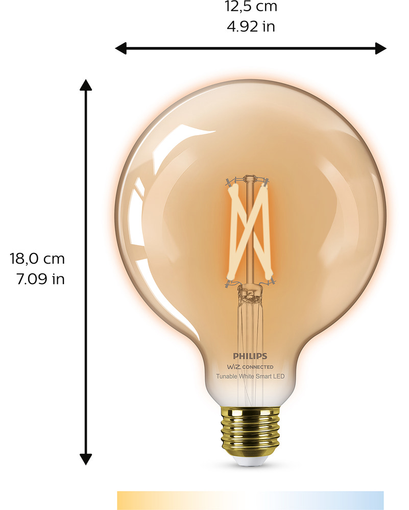 PHILIPS Smart LED globlampa 7W E27 G125 - WarmToCool