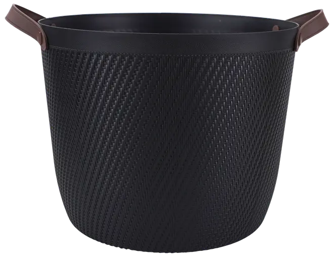 Förvaringskorg plast rund svart