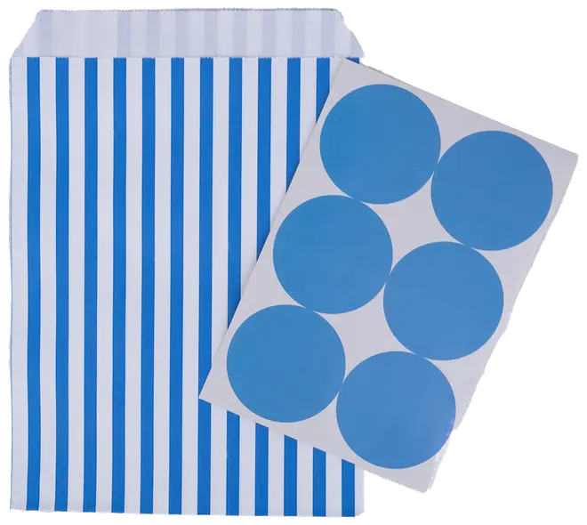 Slikpose med label 6-pak - Blå