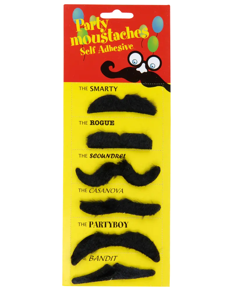 Mustasch självhäftande 6 st