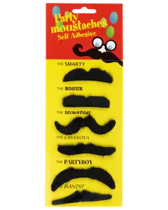 Mustasch självhäftande 6 st