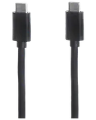 Sort USB-C til USB-C kabel med to ens stik, velegnet til opladning og dataoverførsel mellem kompatible enheder. Holdbart og fleksibelt design til daglig brug.