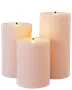 Led-Ljus Räfflade Rosa 3-Pack