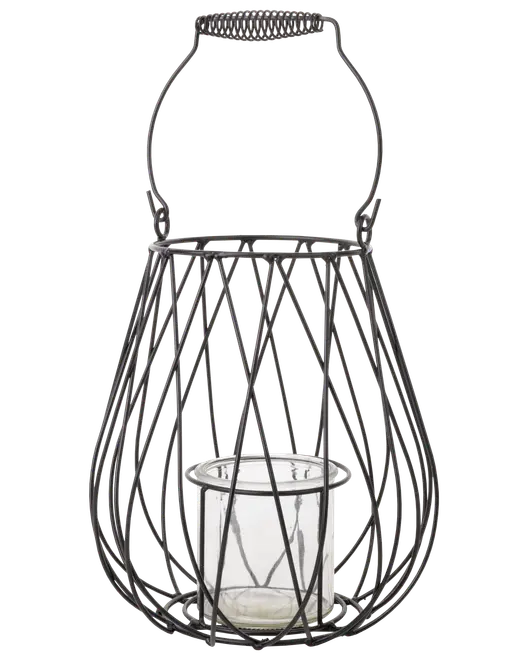 SJÖBO Lanterne med glasindsats H. 33 cm - metal