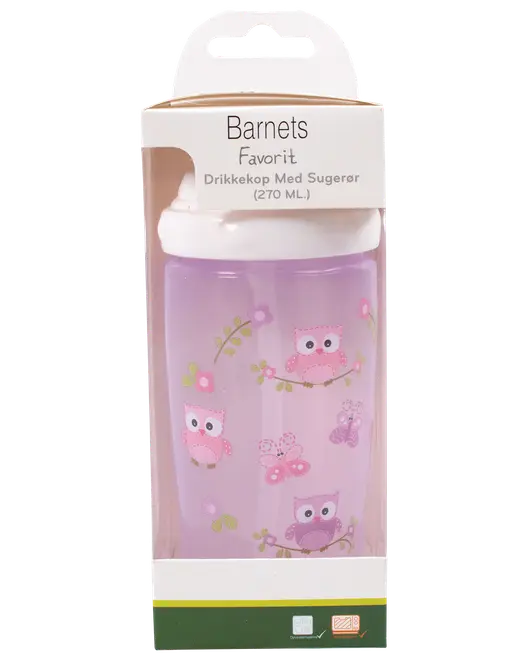 Drikkekop med sugerør - ass. farver