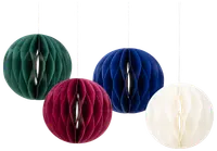 Honeycomb julgranskulor 4-pack