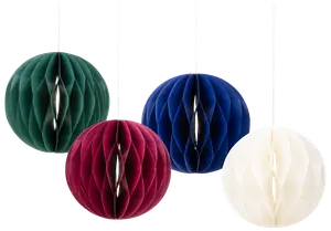 Honeycomb julgranskulor 4-pack