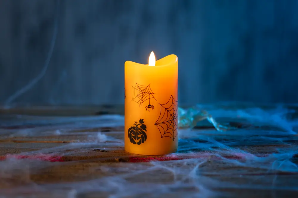 Halloween-ljus med LED - orange