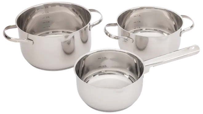SJÖBO Gryder i rustfrit stål 6 dele